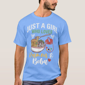Alleen een meisje dat van Ramen en Boba Bubble hou T-shirt