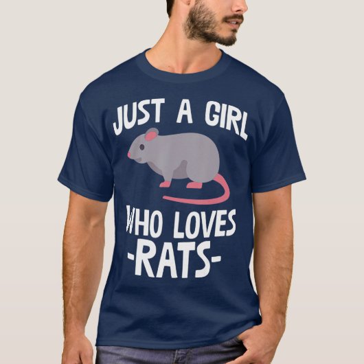 Alleen een meisje dat van Rats Rat Lover Gift houd T-shirt (Voorkant)