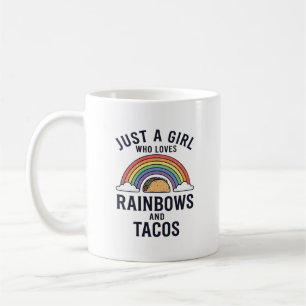 Alleen een meisje dat van regenbogen en taco's hou koffiemok