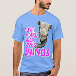 Alleen een meisje dat van Rhinos houdt T-shirt