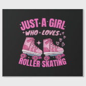 Alleen een meisje dat van Roller houdt. Cadeaupapier (Vlak)