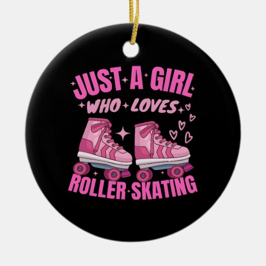 Alleen een meisje dat van Roller houdt. Keramisch Ornament (Voorkant)