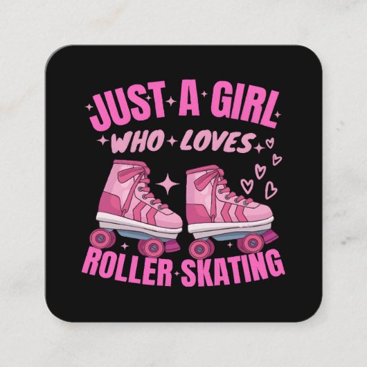 Alleen een meisje dat van Roller houdt. Vierkante Visitekaartje (Voorkant)