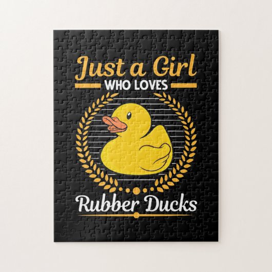 Alleen een meisje dat van Rubber Duck houdt Legpuzzel (Verticaal)