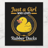 Alleen een meisje dat van Rubber Duck houdt Wijn Etiket (Enkel label)