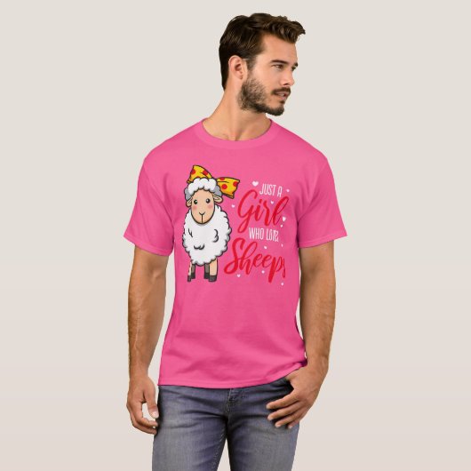 Alleen een meisje dat van schapen houdt t-shirt (Voorkant volledig)