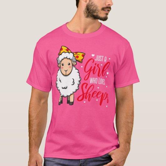 Alleen een meisje dat van schapen houdt t-shirt (Voorkant)