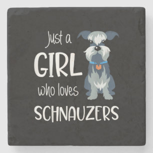 alleen een meisje dat van schnauzers houdt _ schna stenen onderzetter