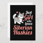 Alleen een meisje dat van Siberian Husky houdt Kaart (Voorkant / Achterkant)