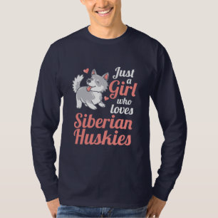 Alleen een meisje dat van Siberian Husky houdt T-shirt