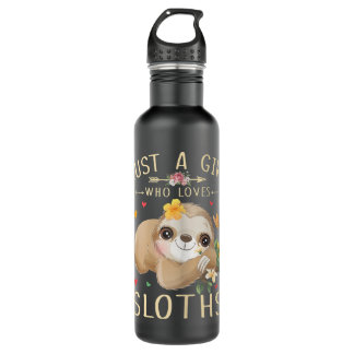 Alleen een meisje dat van Sloths houdt, klapt over Waterfles