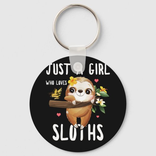 Alleen een meisje dat van Sloths Lover Girls houdt Sleutelhanger (Voorkant)