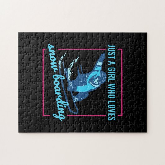 Alleen een meisje dat van Snowboarding houdt Legpuzzel (Horizontaal)