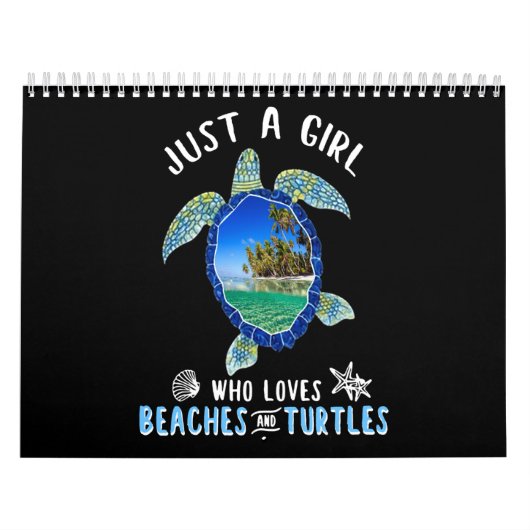 Alleen een meisje dat van stranden houdt en schild kalender (Hoes)