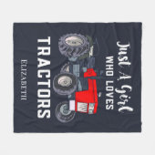 Alleen een meisje dat van tractoren houdt fleece deken (Voorkant (Horizontaal))