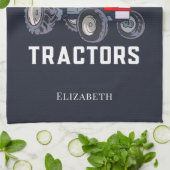 Alleen een meisje dat van tractoren houdt theedoek (Gevouwen)