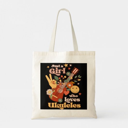 Alleen een meisje dat van Ukulele Groovy Uke Playe Tote Bag (Achterkant)
