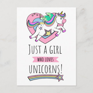 Alleen een meisje dat van Unicorns houdt! Briefkaart