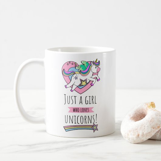 Alleen een meisje dat van Unicorns houdt! Koffiemok (Met donut)