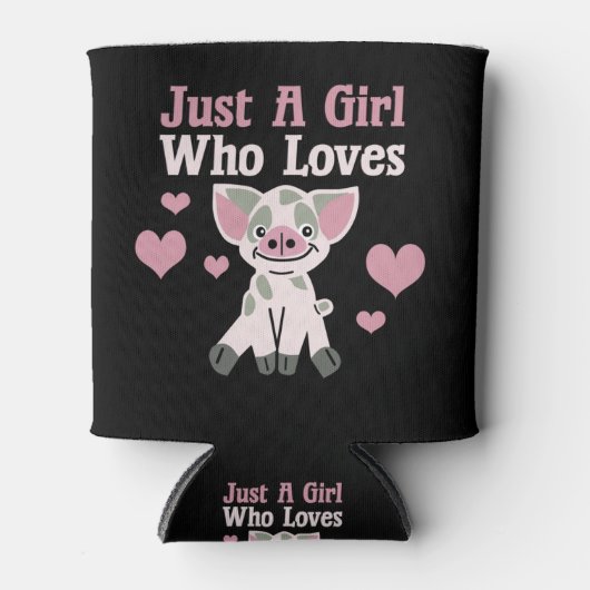 Alleen een meisje dat van varkens houdt blikjeskoeler (Voorkant)