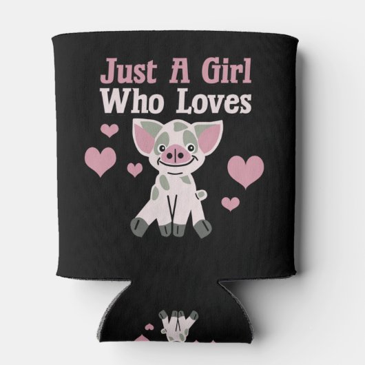 Alleen een meisje dat van varkens houdt blikjeskoeler (Achterkant)