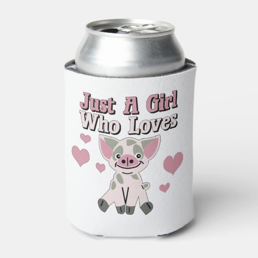 Alleen een meisje dat van varkens houdt blikjeskoeler (Blikje Voorkant)