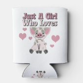 Alleen een meisje dat van varkens houdt blikjeskoeler (Achterkant)