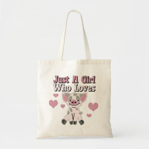 Alleen een meisje dat van varkens houdt tote bag