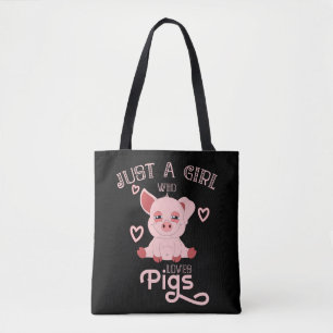 Alleen een meisje dat van varkens houdt tote bag
