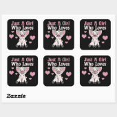 Alleen een meisje dat van varkens houdt vierkante sticker (Vel)