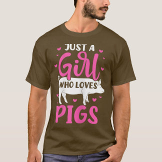 Alleen een meisje dat van Varkens Pig Lover Pig Ei T-shirt