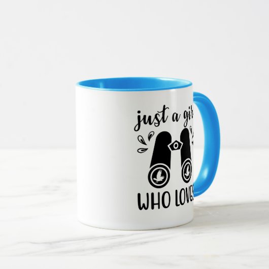 Alleen een meisje dat van vogels houdt die vogels mok (Voorkant rechts)