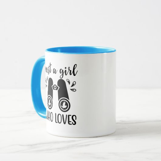 Alleen een meisje dat van vogels houdt die vogels  mok (Voorkant links)