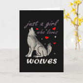 Alleen een meisje dat van Wolven houdt, Cute Wolf Kaart (Gele Bloem)