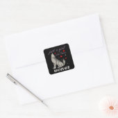 Alleen een meisje dat van Wolven houdt, Cute Wolf Vierkante Sticker (Envelop)
