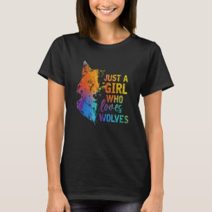 Alleen een meisje dat van Wolven houdt, portret-me T-shirt