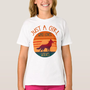 Alleen een meisje dat van wolven houdt t-shirt