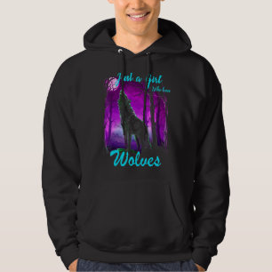 Alleen een meisje dat van wolven houdt voor meisje hoodie