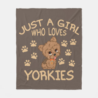 Alleen een meisje dat van Yorkies houdt Fleece Deken