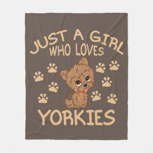 Alleen een meisje dat van Yorkies houdt Fleece Deken (Voorkant)