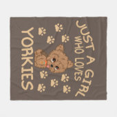 Alleen een meisje dat van Yorkies houdt Fleece Deken (Voorkant (Horizontaal))