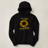 Alleen een meisje dat van zonnebloemen houdt hoodie (Design voorkant)