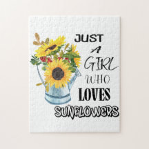 Alleen een meisje dat van zonnebloemen houdt