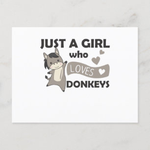 Alleen een meisje houdt van de Donkey - een zoete Briefkaart