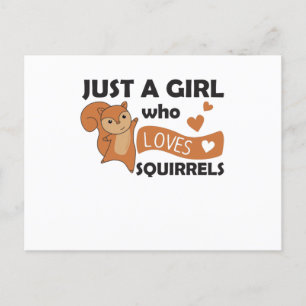 Alleen een meisje houdt van de eekhoorn - zoete di briefkaart