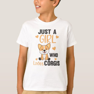 Alleen een meisje houdt van Kawaii Dog Corgi T-shirt