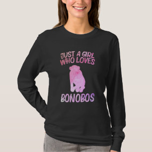 Alleen een meisje met bonobo's voor vrouwen met ch t-shirt
