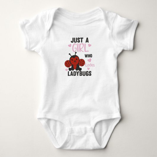 Alleen een meisje met de Ladybug-liefhebbers van e Romper (Voorkant)