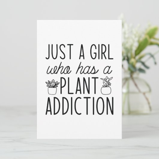 Alleen een meisje met een Plant verslaving Bedankkaart (Staand voorkant)