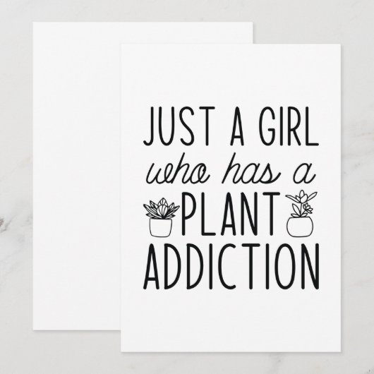 Alleen een meisje met een Plant verslaving Bedankkaart (Voorkant / Achterkant)